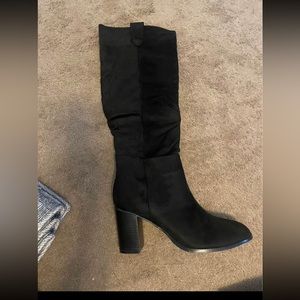 Black suede boots